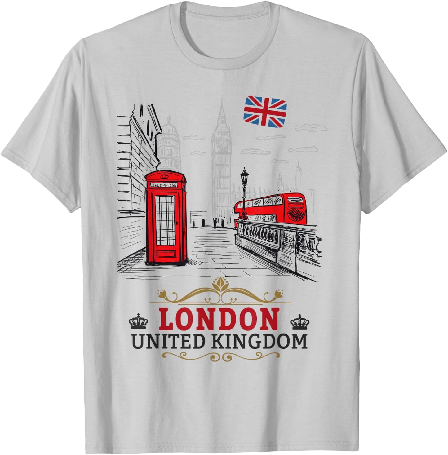 London Souvenirs Idea For Kids & English British Memorabilia T-Shirt - T-Shirt | Ash