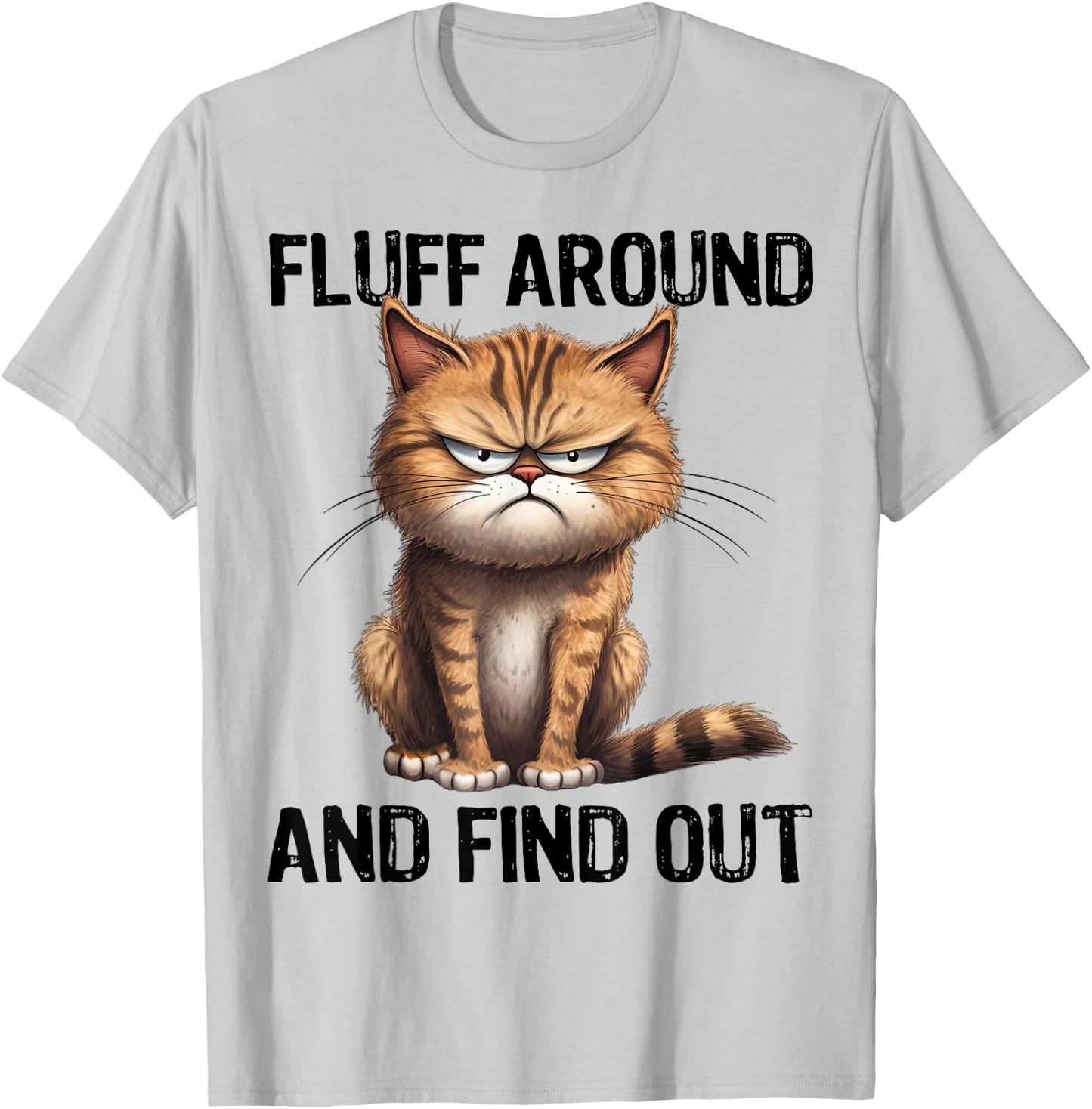 Fluff Around And Find Out Funny Black Cat Lover Cat Mom Women Kids T-Shirt - T-Shirt | Ash
