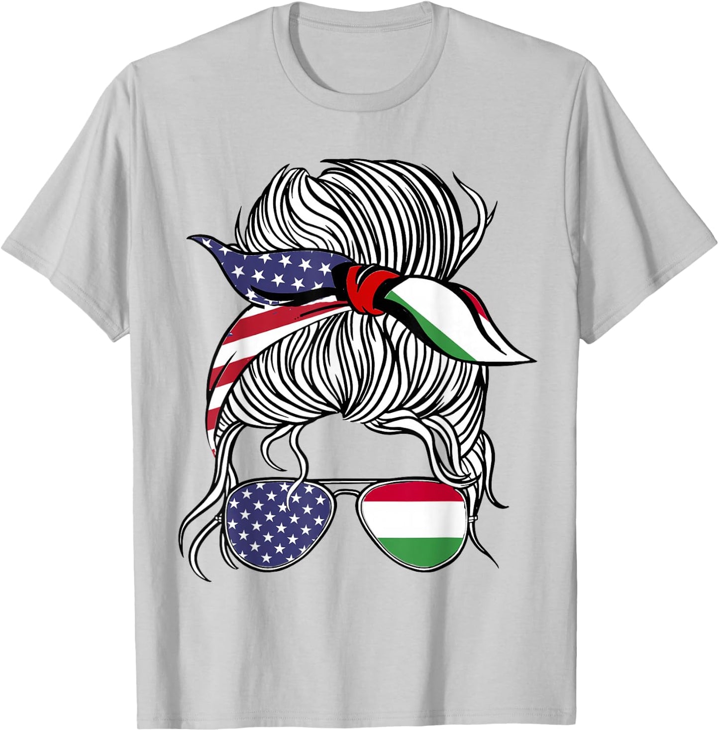 American Hungarian Patriot Flag Women Girl Hungary Grown T-Shirt - T-Shirt | Ash
