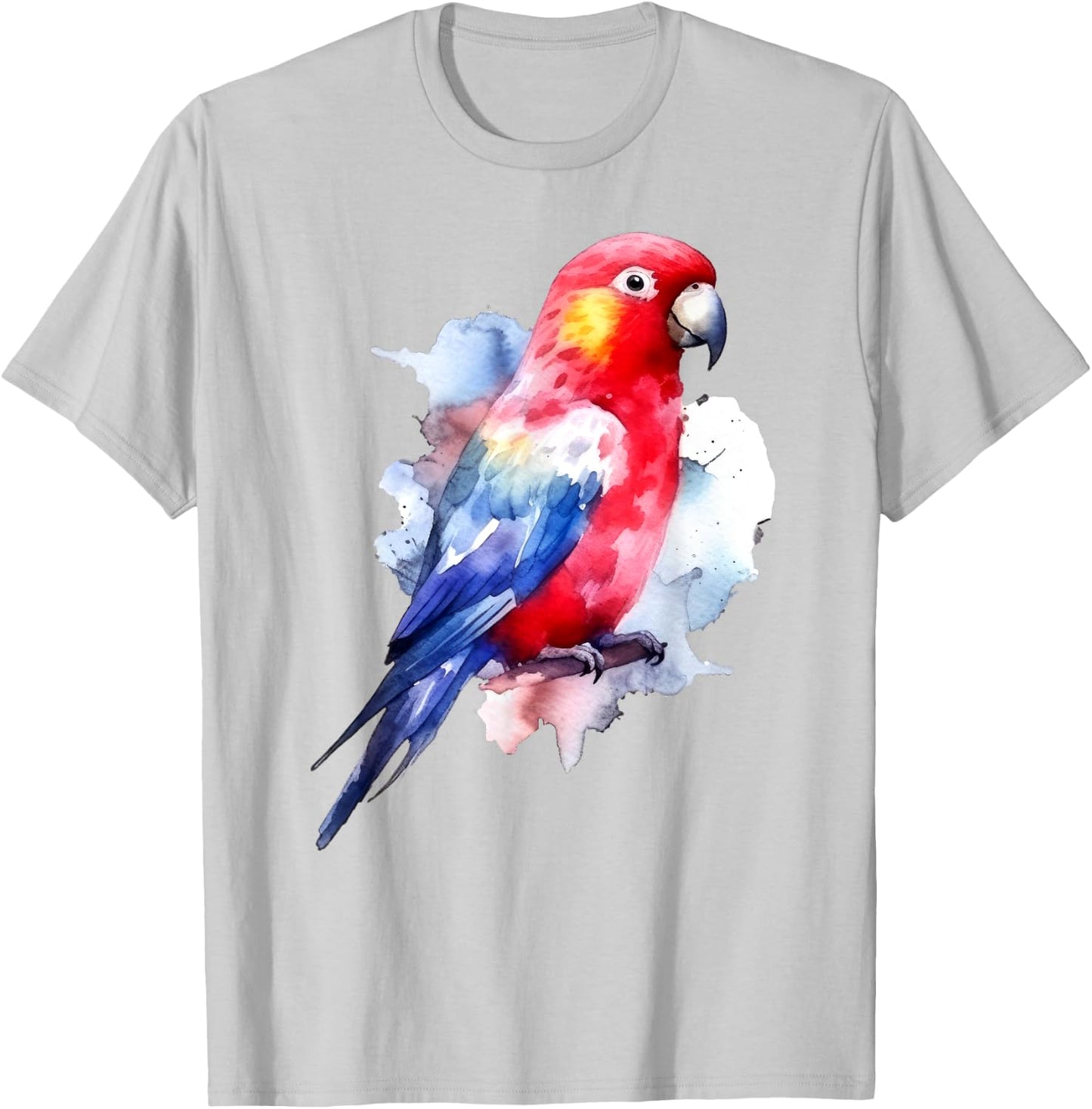 Rosella Parrot Birds Lover Design T-Shirt - T-Shirt | Ash