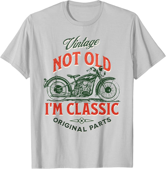 Vintage Motorcycle Dad Granddad I'm Not Old I’m Classic T-Shirt - T-Shirt | Ash