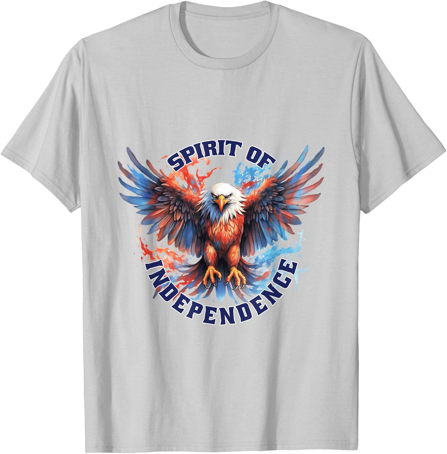 Eagle Bird Flying Illustration T-Shirt - T-Shirt | Ash
