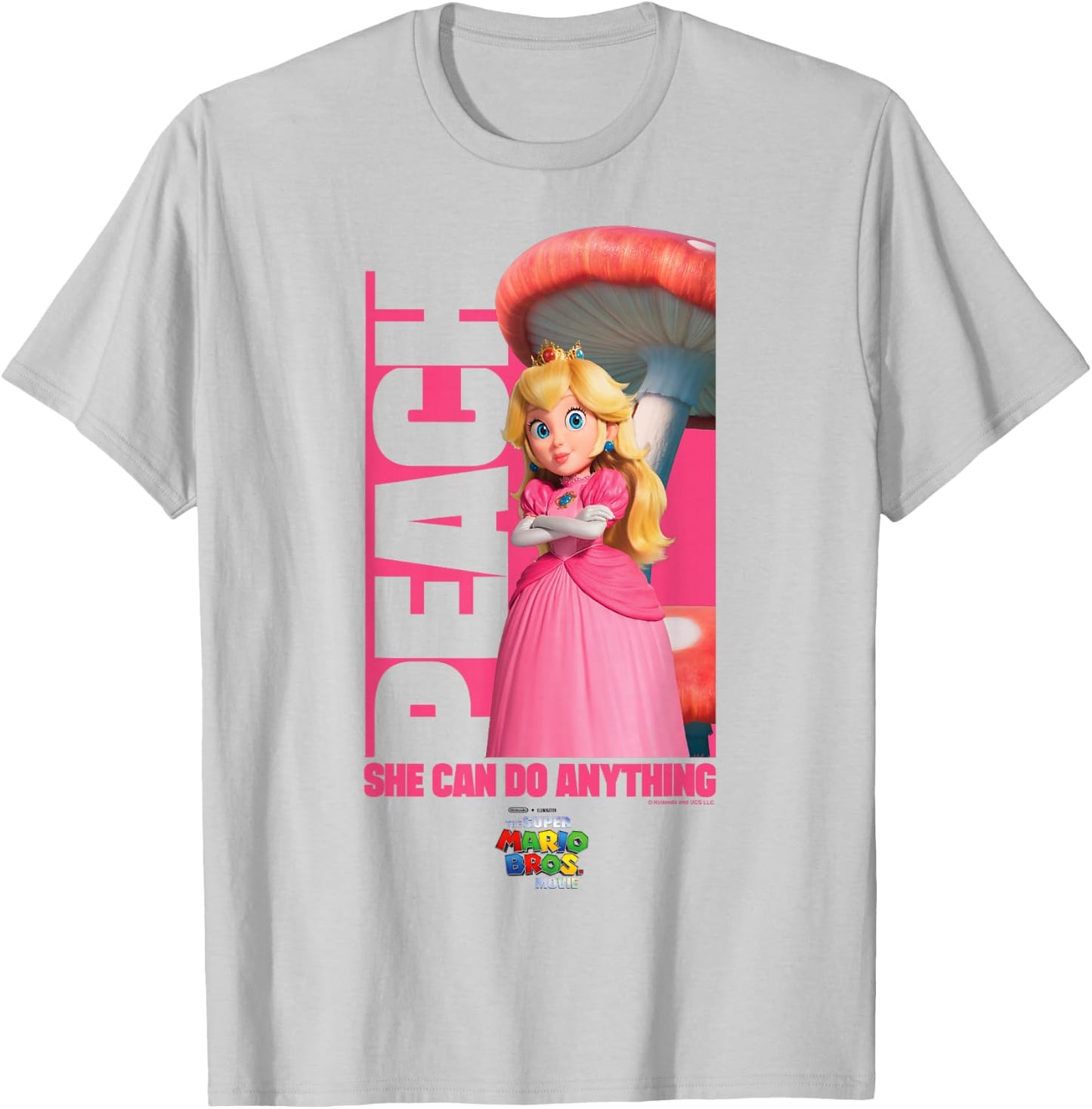 The Super Mario Bros. Movie She Can Do Anything Peach Poster T-Shirt - T-Shirt | Ash