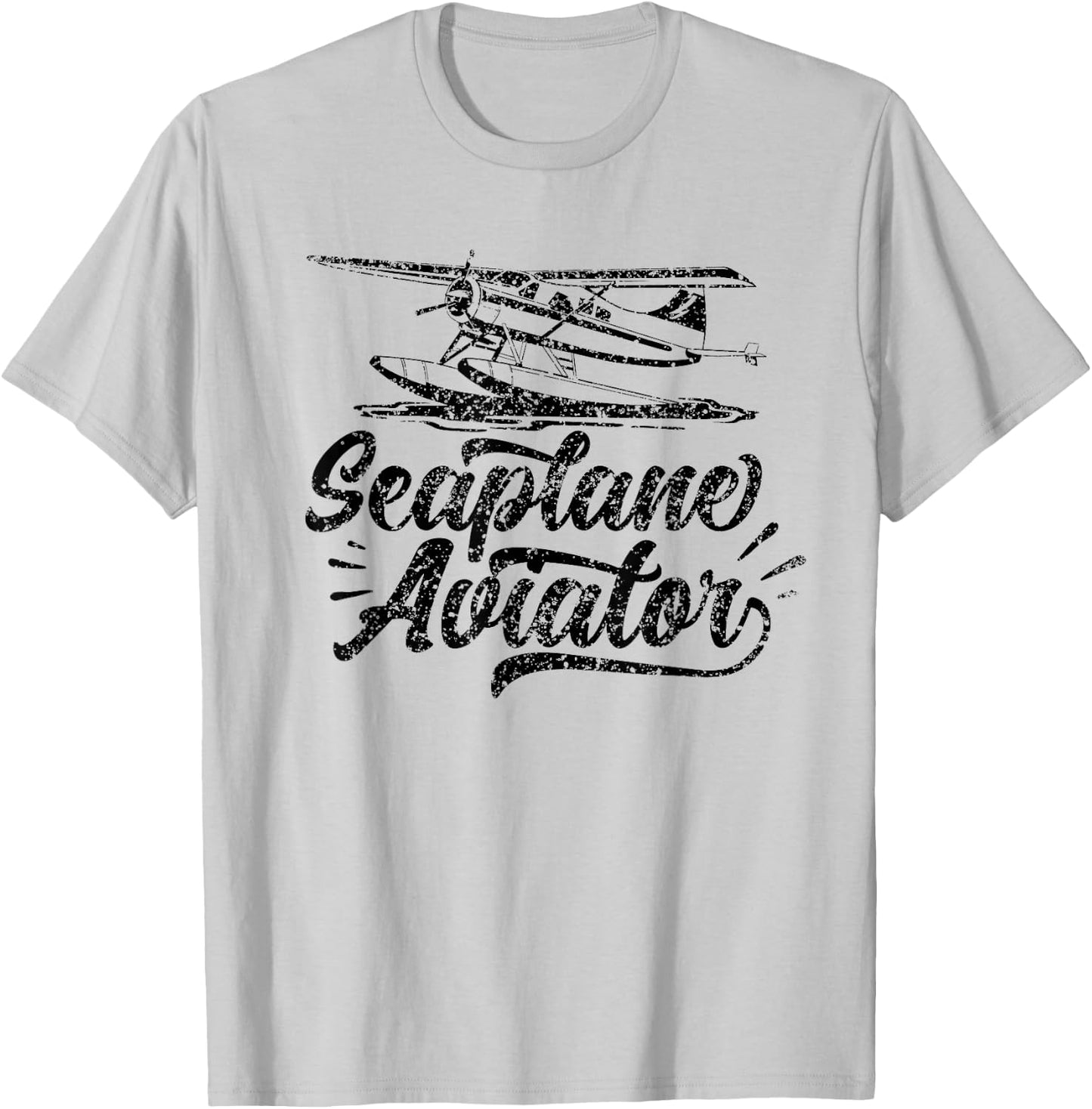 Seaplane Aviator Pilot Crew Water Land T-Shirt - T-Shirt | Ash