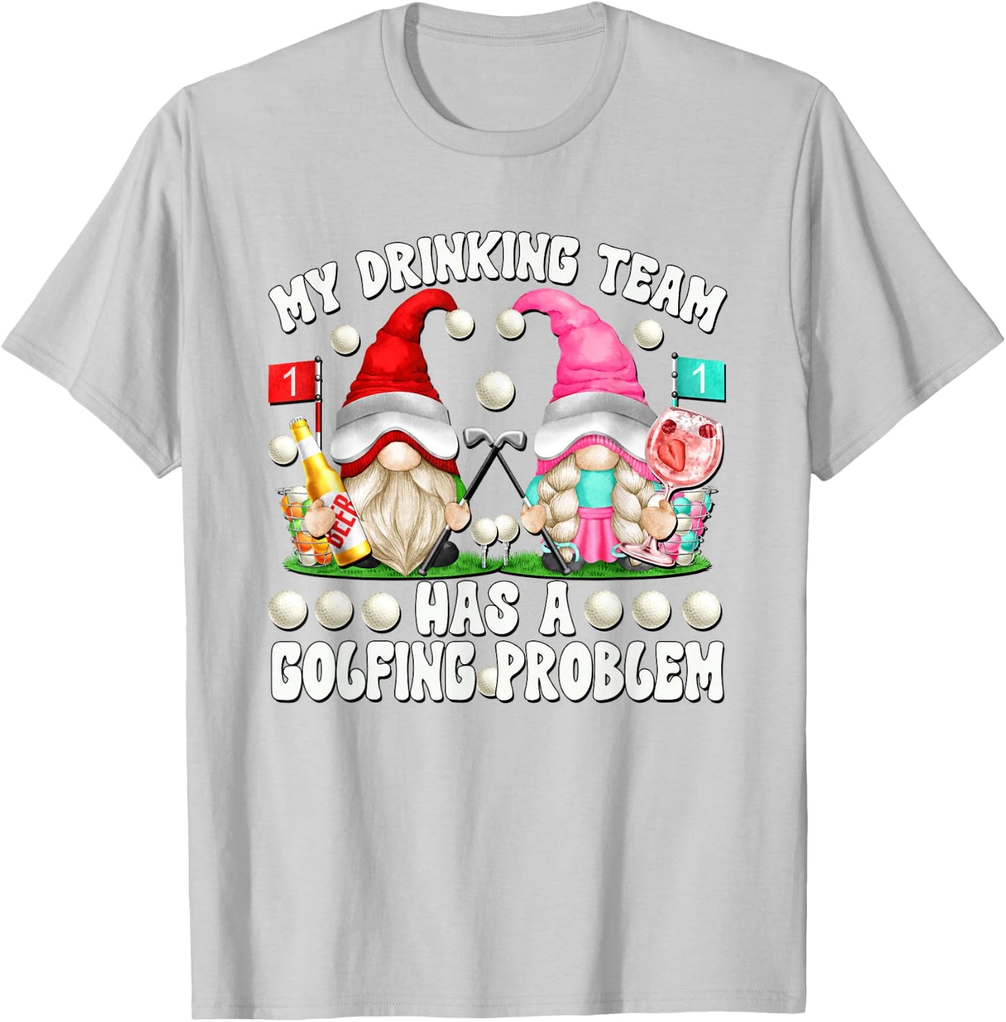 Beer Golf Saying My Drinking Team Has A Golfing Problem T-Shirt - T-Shirt | Ash