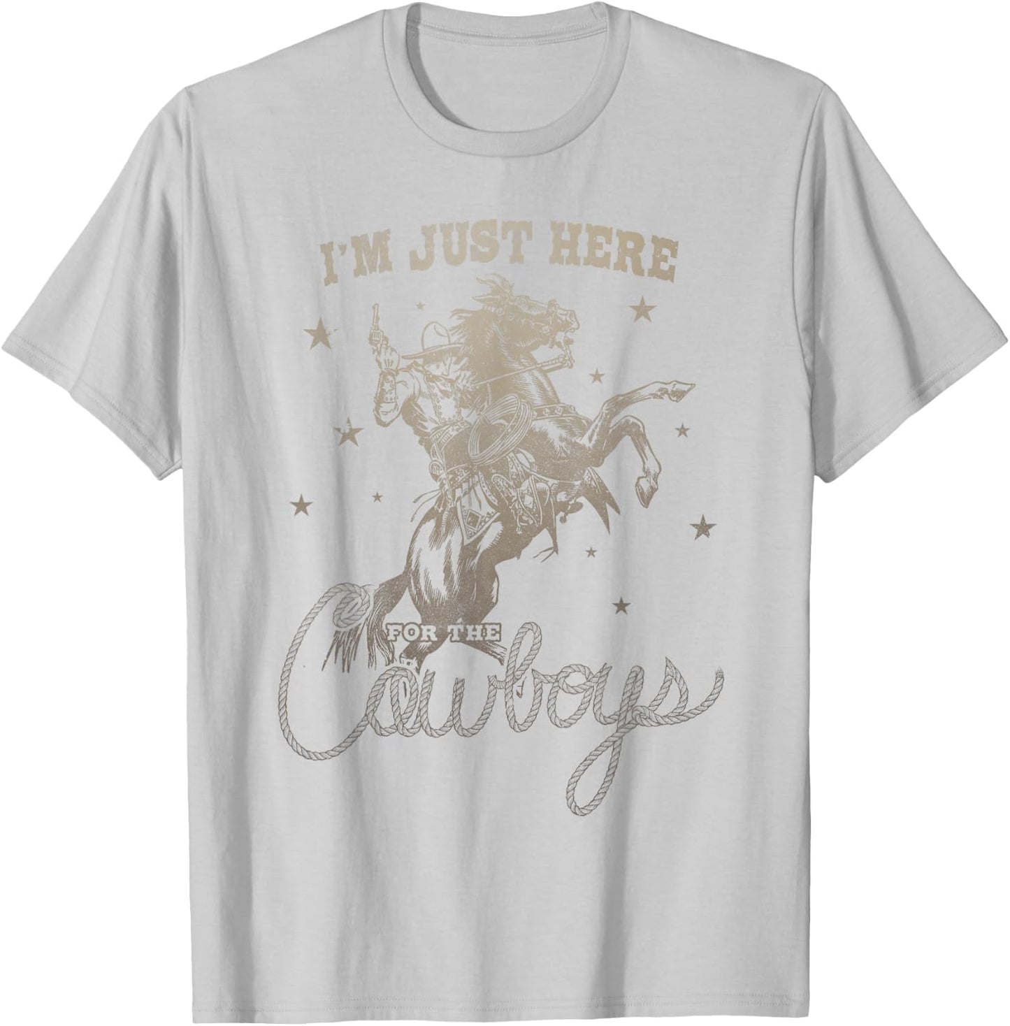 I'm Just Here For The Cowboys vintage Western Horse T-Shirt - T-Shirt | Ash