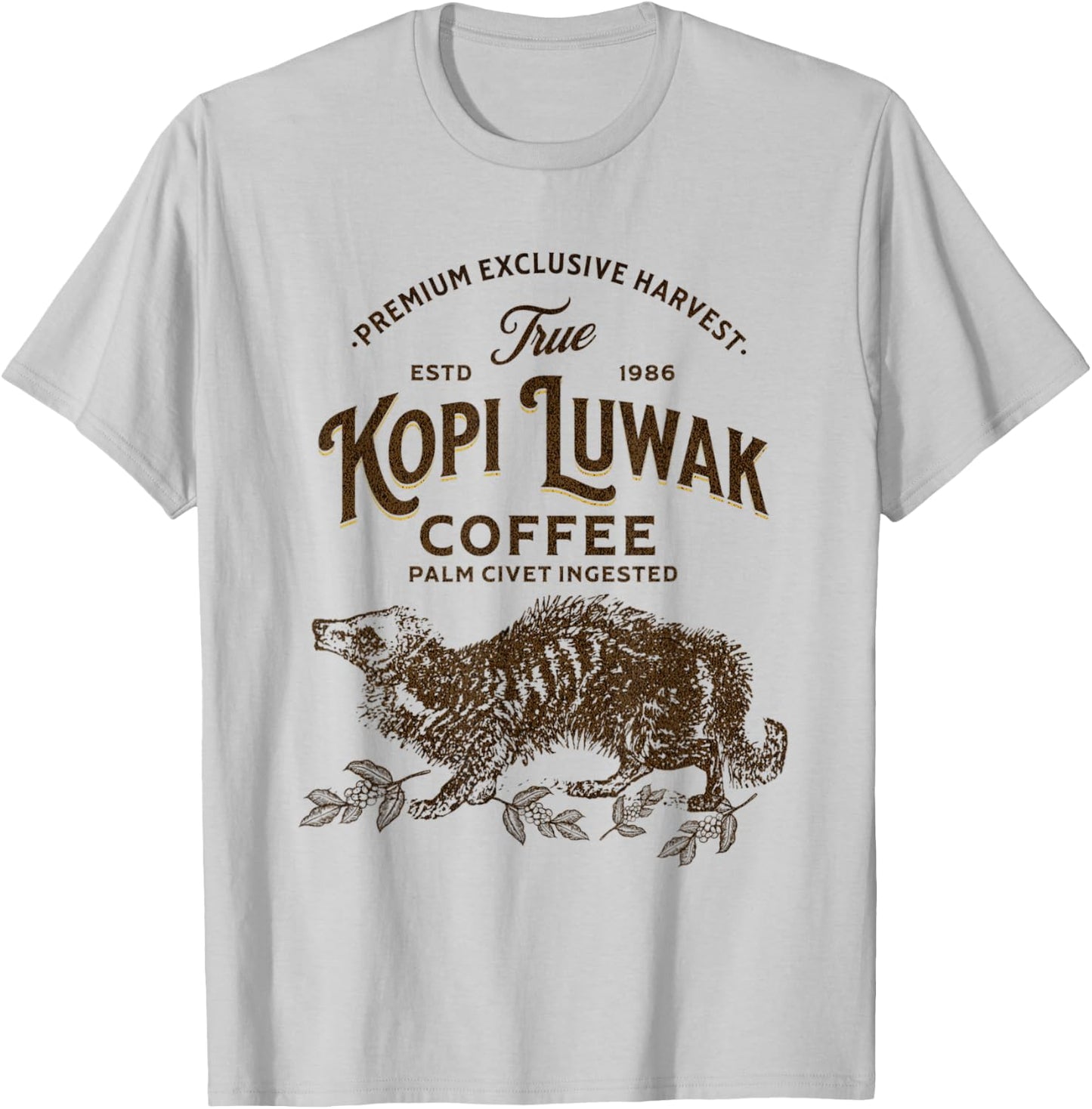 True Kopi Luwak Civet Coffee Expensive Coffee Lover T-Shirt - T-Shirt | Ash