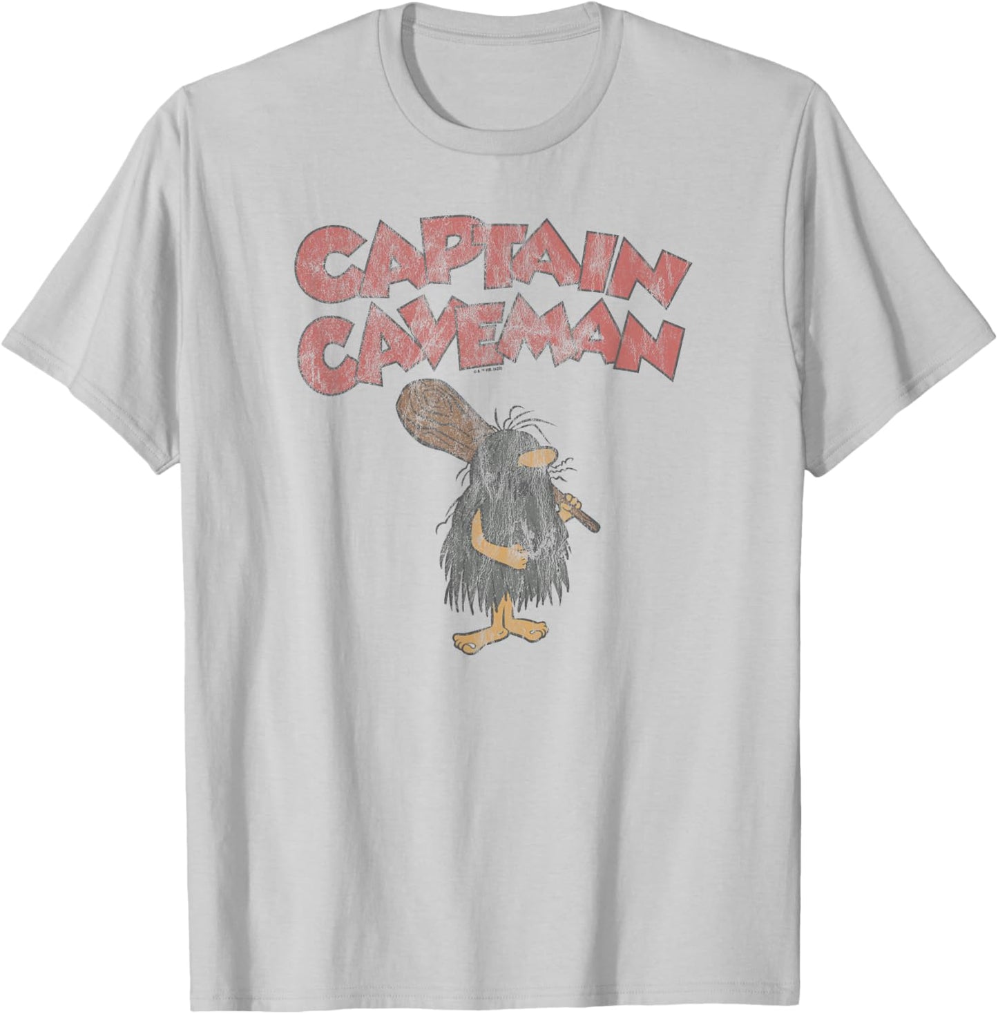Wacky Races Captain Caveman on Grey T-Shirt - T-Shirt | Ash