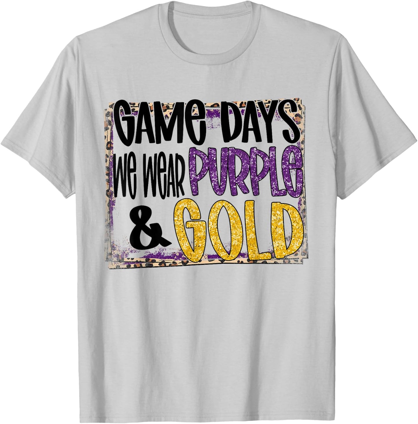 On Gameday Football We Wear Purple and Gold School Spirit T-Shirt - T-Shirt | Ash