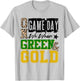 On Gameday Football We Wear Green And Gold School Spirit T-Shirt - T-Shirt | Ash