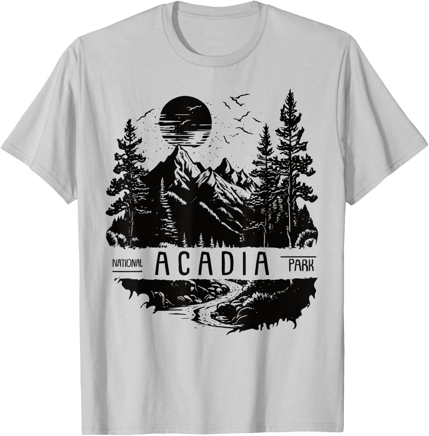 Retro Acadia National Park US Vintage Acadia T-Shirt - T-Shirt | Ash