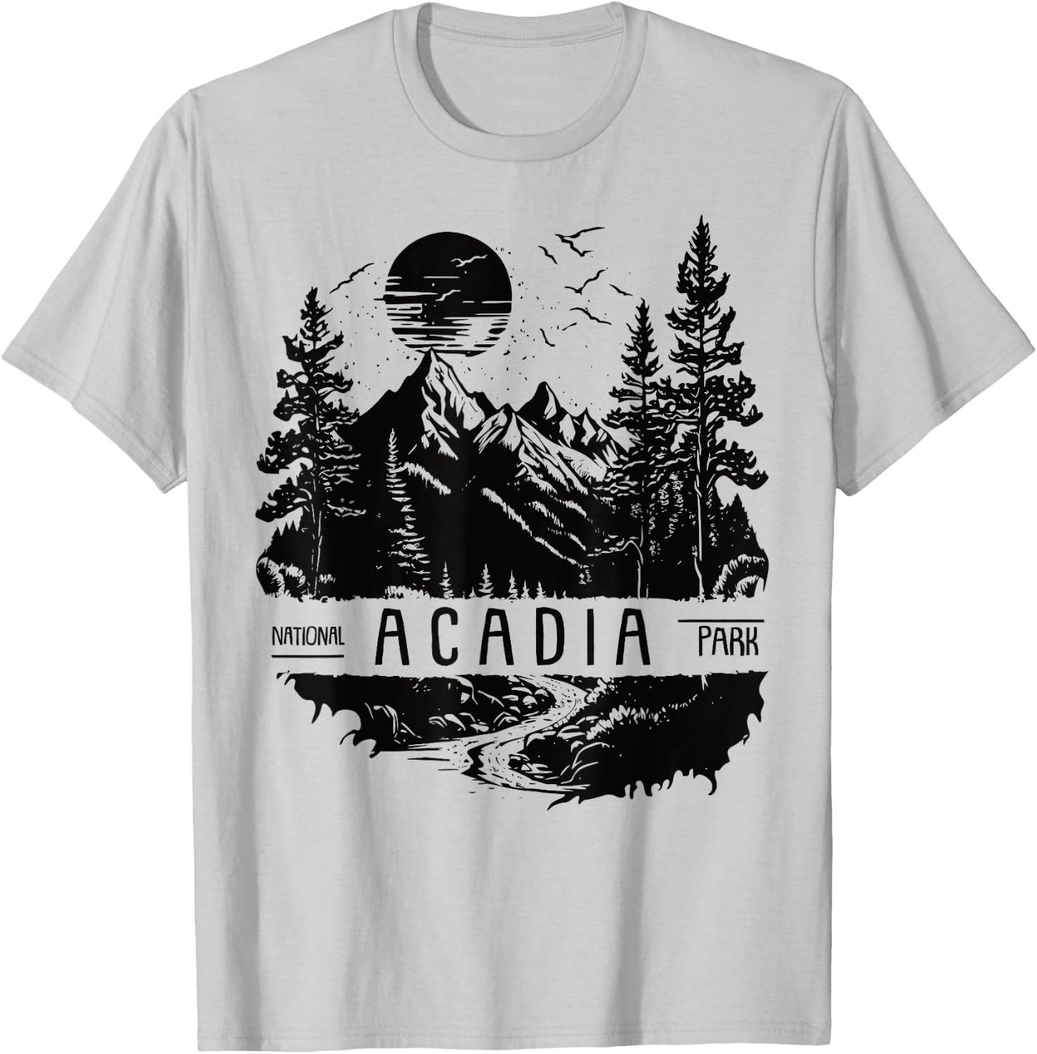 Retro Acadia National Park US Vintage Acadia T-Shirt - T-Shirt | Ash