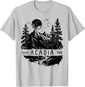 Retro Acadia National Park US Vintage Acadia T-Shirt - T-Shirt | Ash