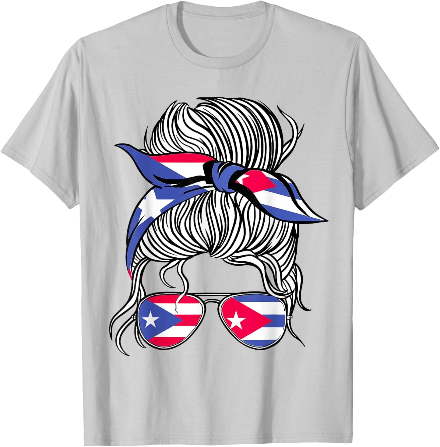 Puerto Rico Flag Cuba Grown Women Girl Country T-Shirt - T-Shirt | Ash