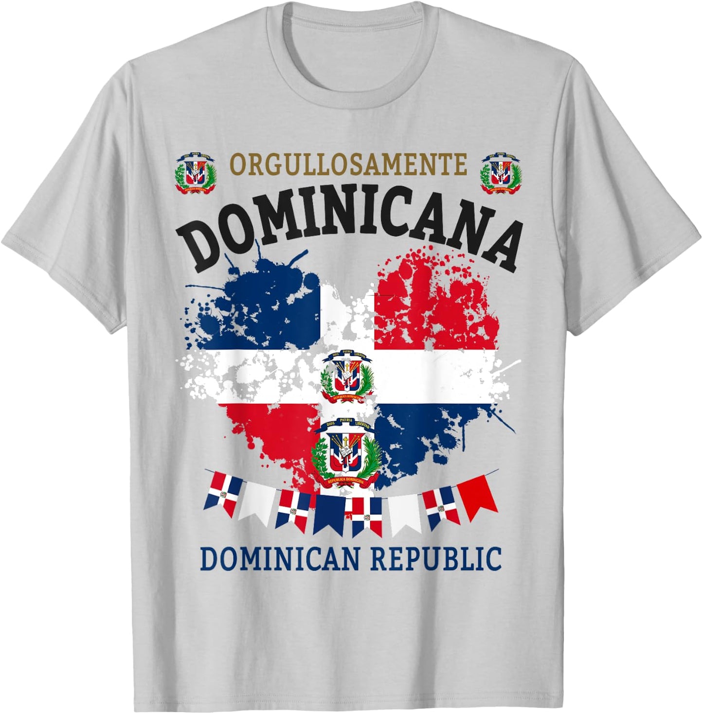 Republica Dominicana & Hispanic Dominican Flag T-Shirt - T-Shirt | Ash