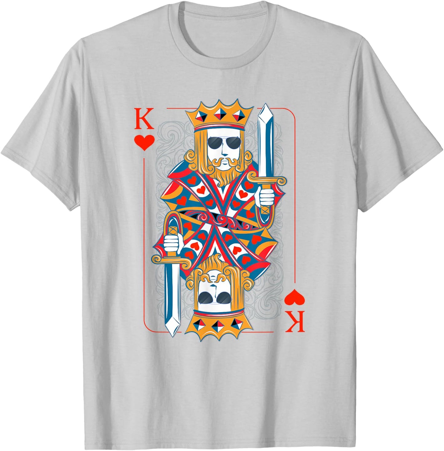 King Of Hearts Matching Couple Valentines King of Hearts T-Shirt - T-Shirt | Ash