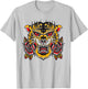 American Traditional Tattoo Flash Tiger Flower Old School T-Shirt - T-Shirt | Ash