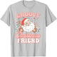 Friend Groovy Christmas Pink Vintage Santa Retro Family T-Shirt - T-Shirt | Ash