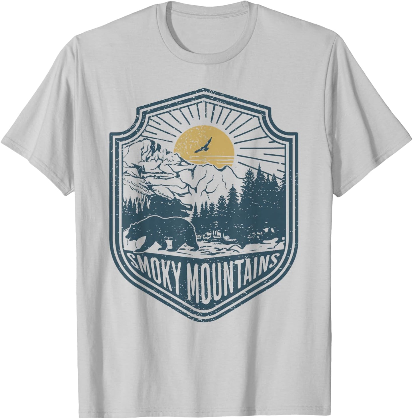 Smoky Mountains National Park Bear Nature Hiking Outdoors T-Shirt - T-Shirt | Ash