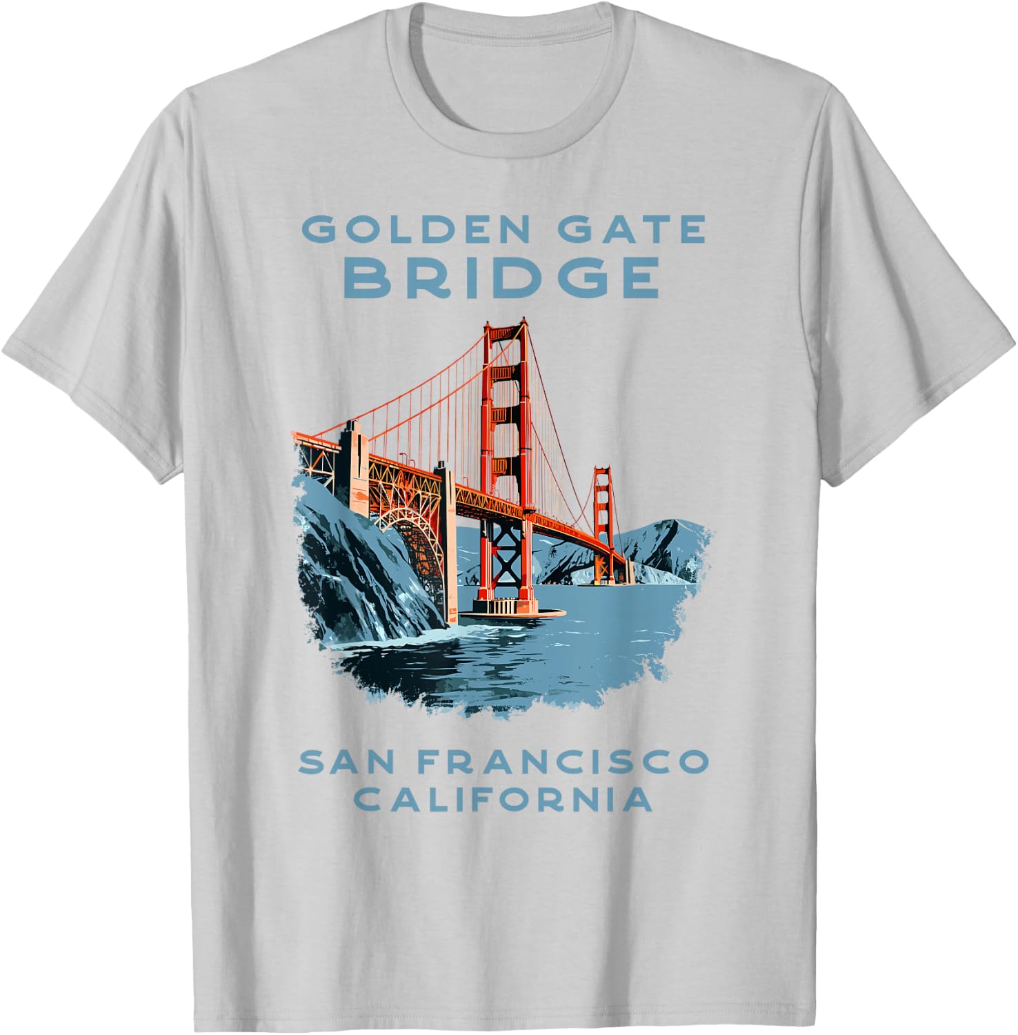 Golden Gate Bridge San Francisco Bay Area T-Shirt - T-Shirt | Ash