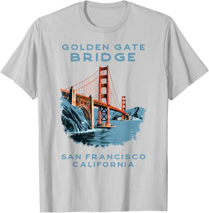 Golden Gate Bridge San Francisco Bay Area T-Shirt - T-Shirt | Ash