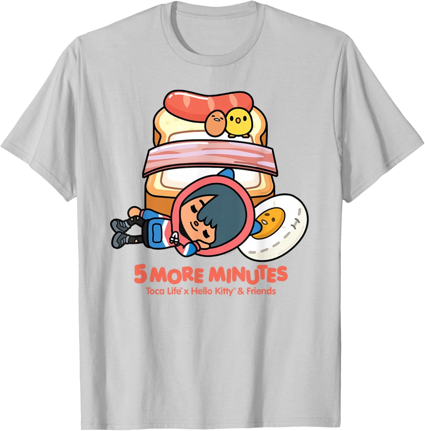 Toca Life x Hello Kitty & Friends 5 More Minutes T-Shirt - T-Shirt | Ash