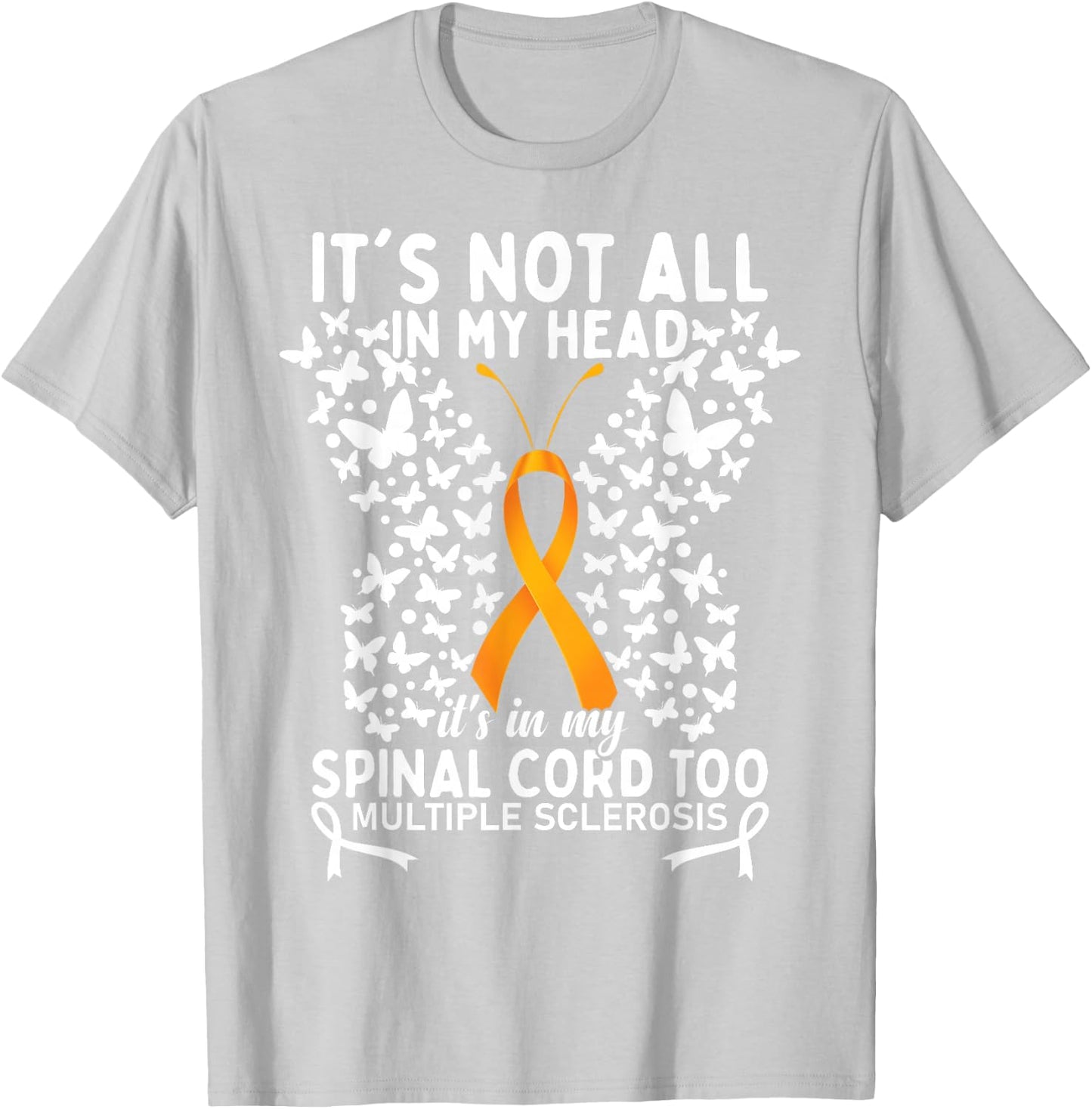 Multiple Sclerosis MS Warrior Butterfly T-Shirt - T-Shirt | Ash