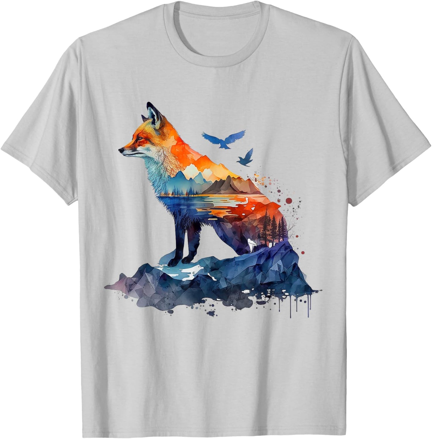 Fox Mountains Animal Lovers Animal Fox T-Shirt - T-Shirt | Ash