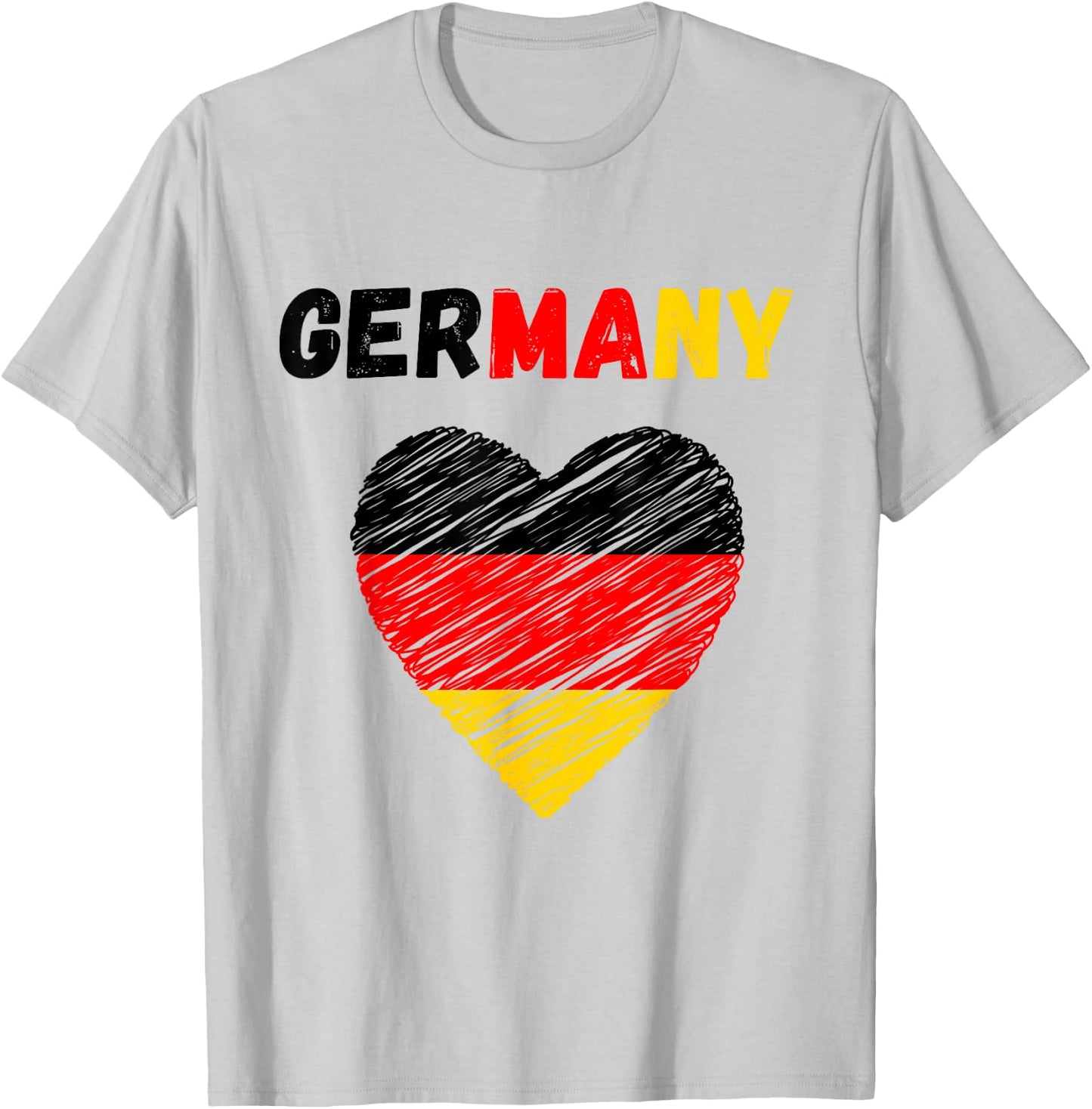 Germany Flag Holiday Germany Heart German Flag T-Shirt - T-Shirt | Ash