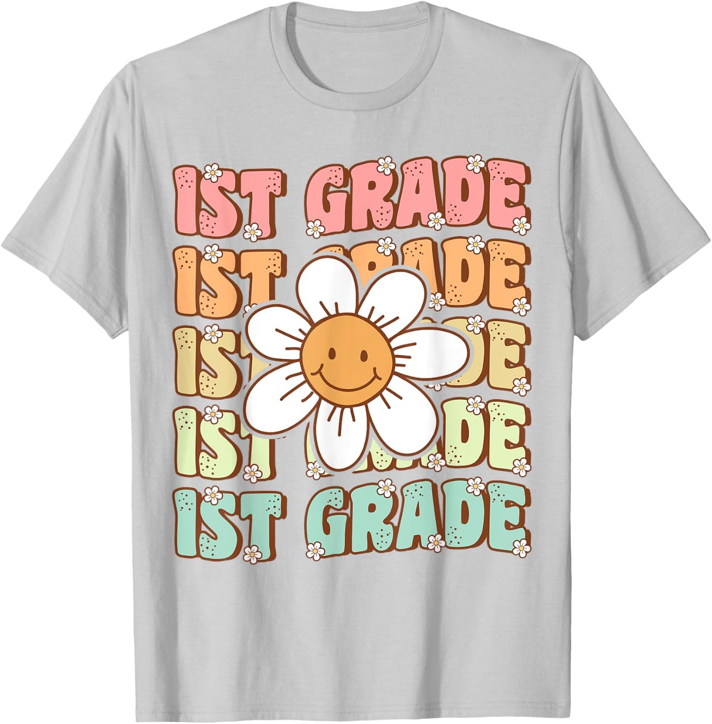 Groovy 1st Grade Back To School First Day of First Grade T-Shirt - T-Shirt | Ash