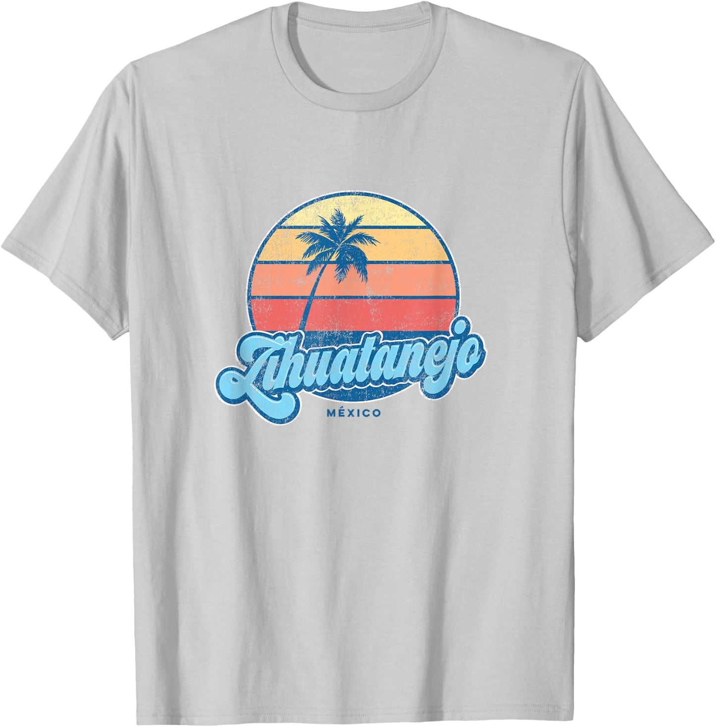 Vintage Zihuatanejo Mexico Classic 70s Retro Surfer T-Shirt - T-Shirt | Ash