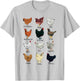 Various Chickens - Chicken Breeds T-Shirt - T-Shirt | Ash