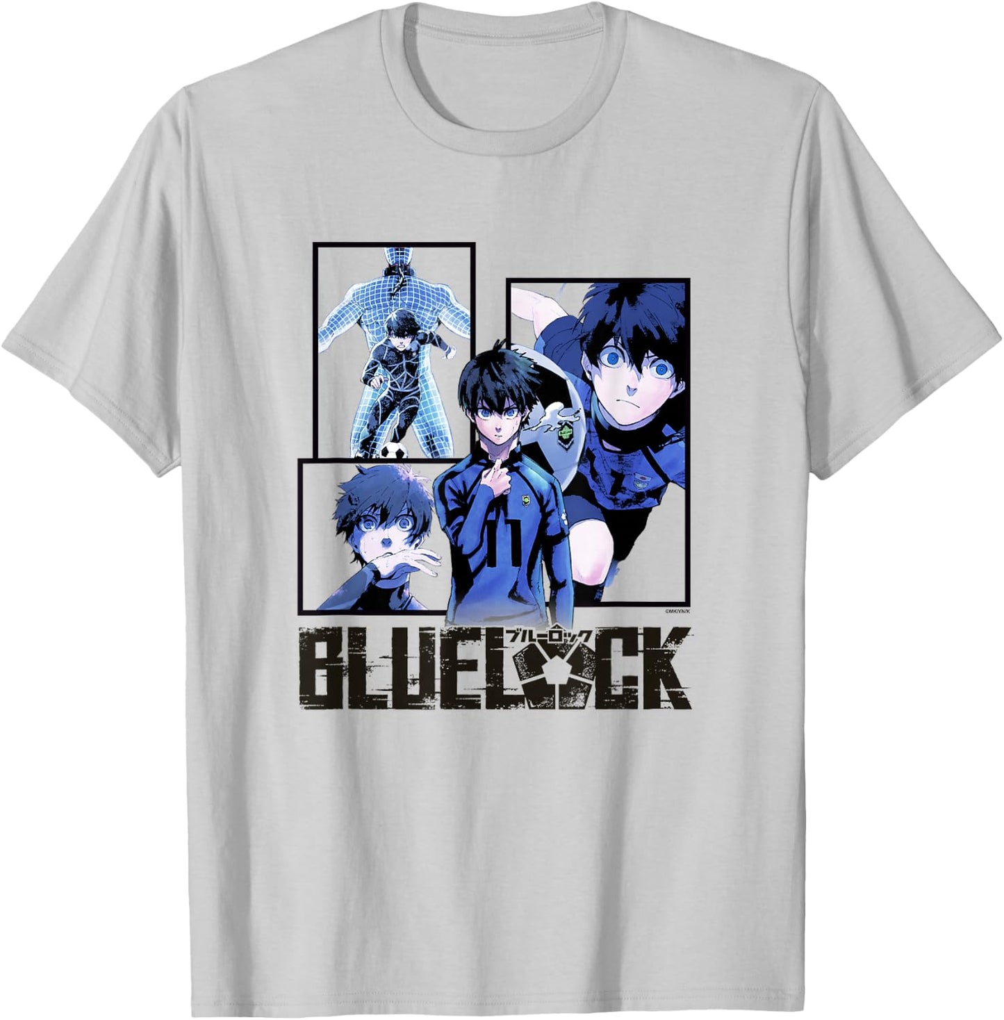 Blue Lock Yoichi Isagi The Mind On The Game Big Split Logo T-Shirt - T-Shirt | Ash
