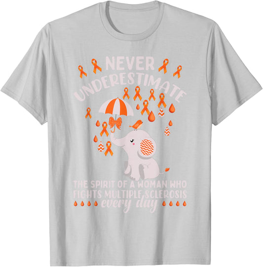 Multiple Sclerosis Awareness Month Cute MS Elephant T-Shirt - T-Shirt | Ash