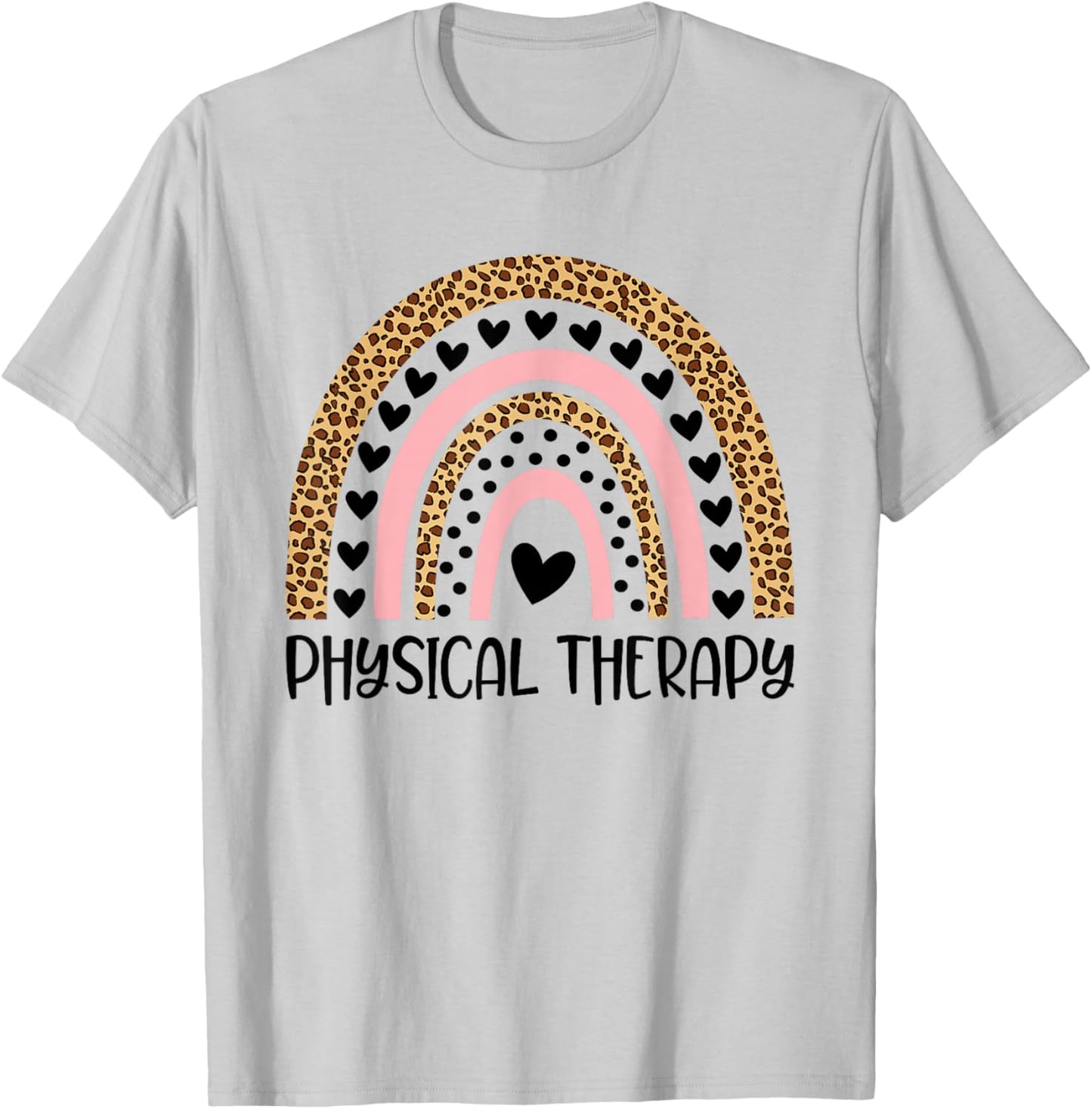 Physical Therapy Rainbow Leopard Therapist PT Month Women T-Shirt - T-Shirt | Ash