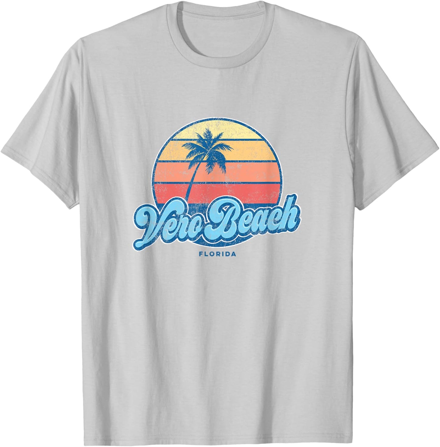 Vintage Vero Beach Florida FL Classic 70s Retro Surfer T-Shirt - T-Shirt | Ash