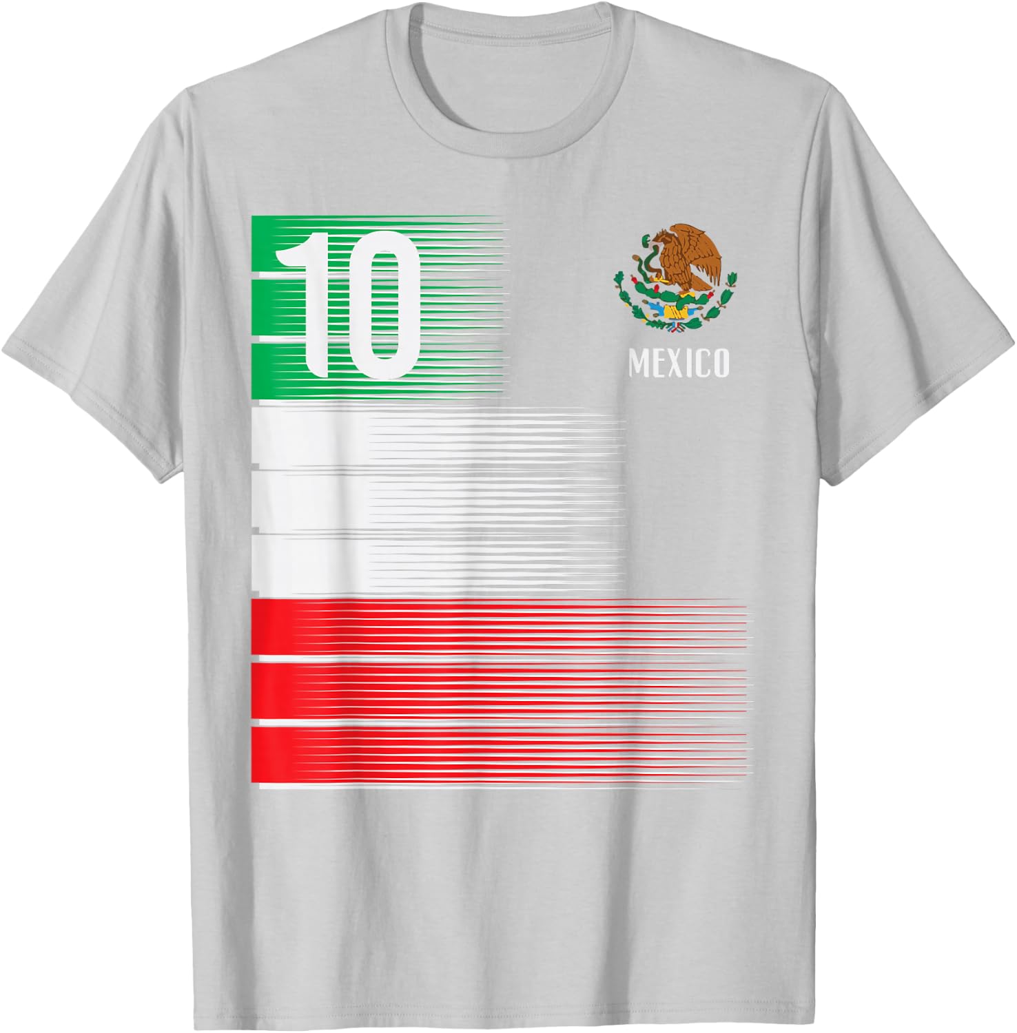 Mexico Flag Number 10 Mexican Soccer Fan Men Women Kids Boys T-Shirt - T-Shirt | Ash