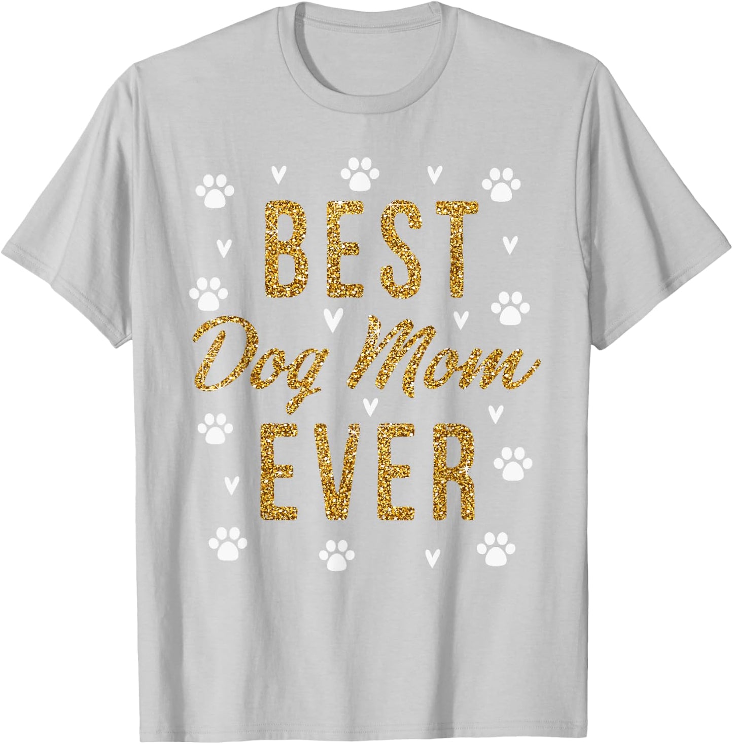 Best Dog Mom Ever Gifts Cute Love Heart Print Dog Mama T-Shirt - T-Shirt | Ash