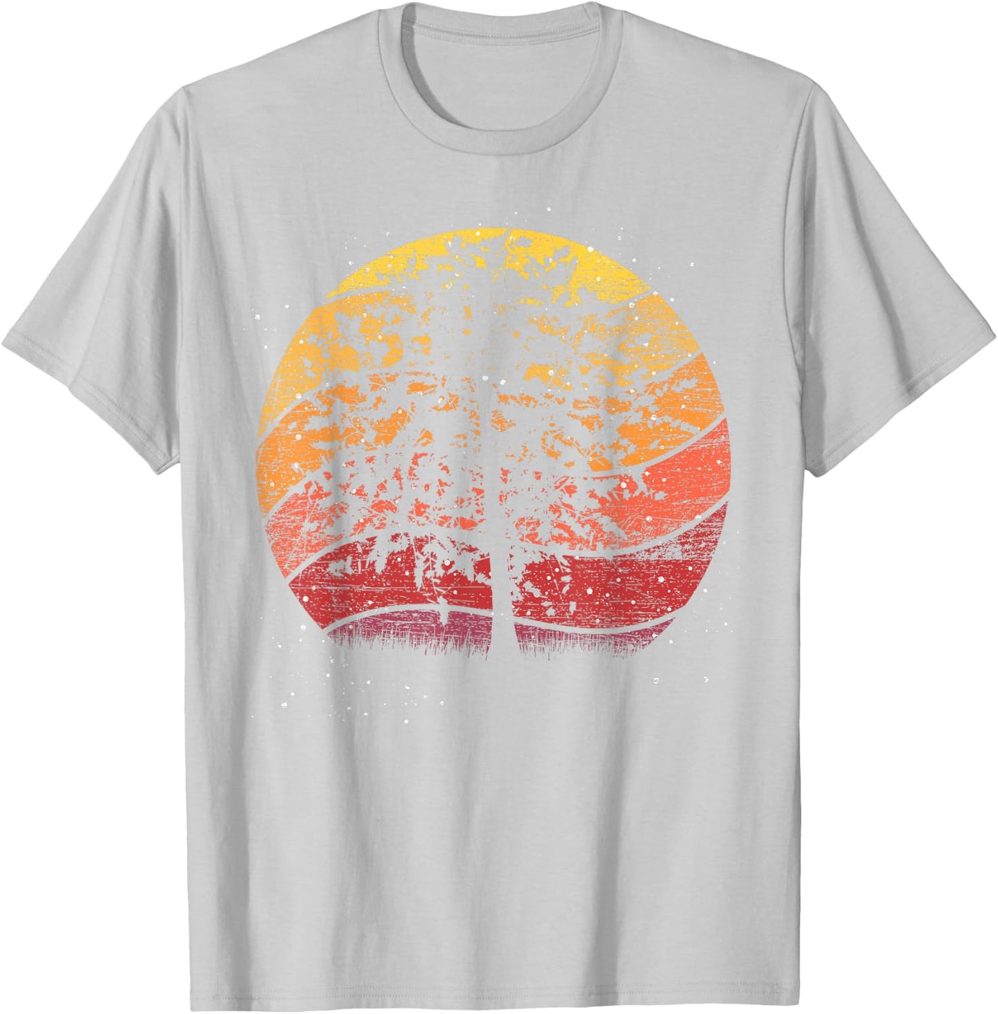 Retro Trees Outdoor Wild Nature Wildlife Forest T-Shirt - T-Shirt | Ash