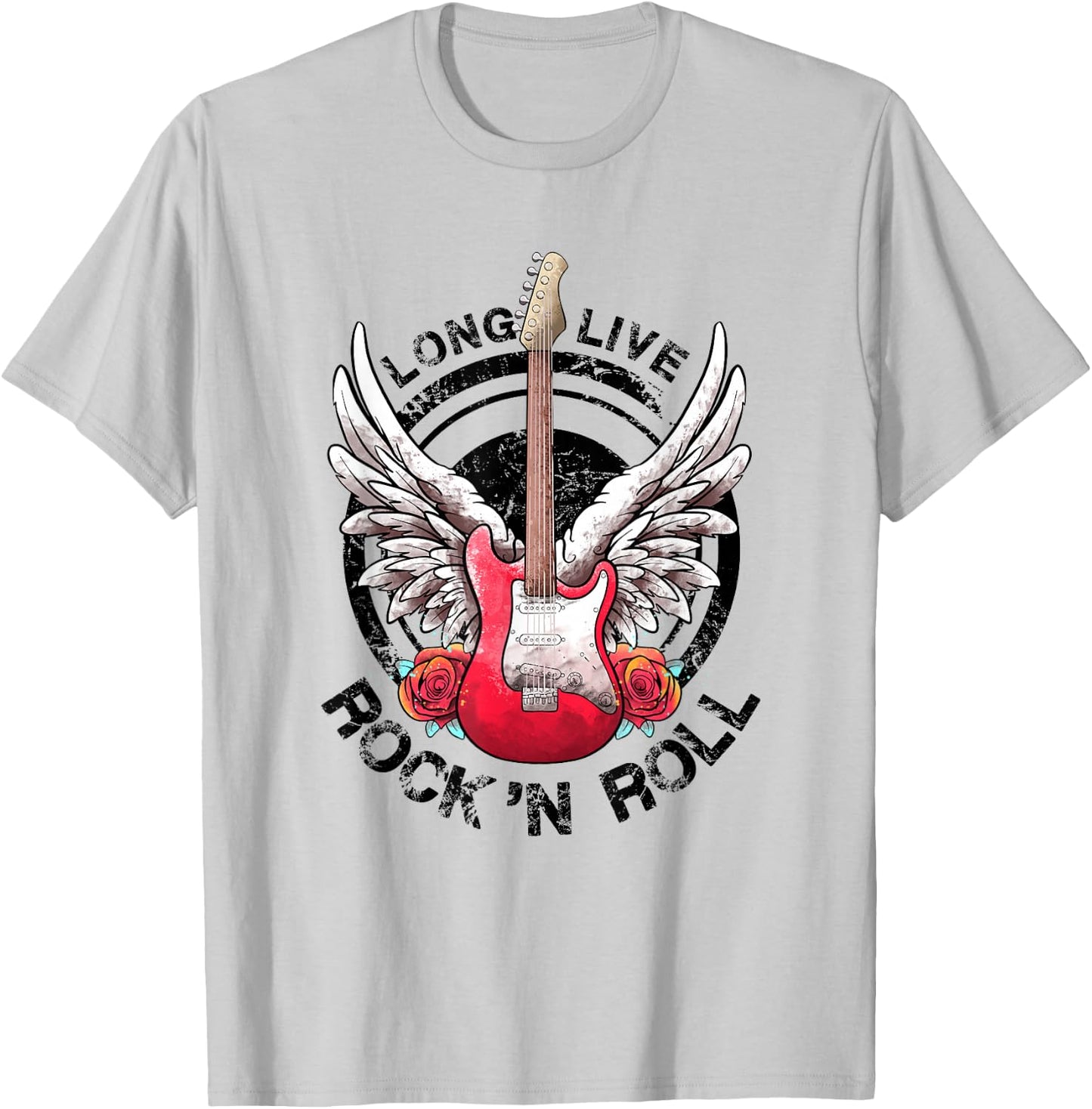 Long Live Rock and Roll Rock&Roll Vintage Electric Guitars T-Shirt - T-Shirt | Ash