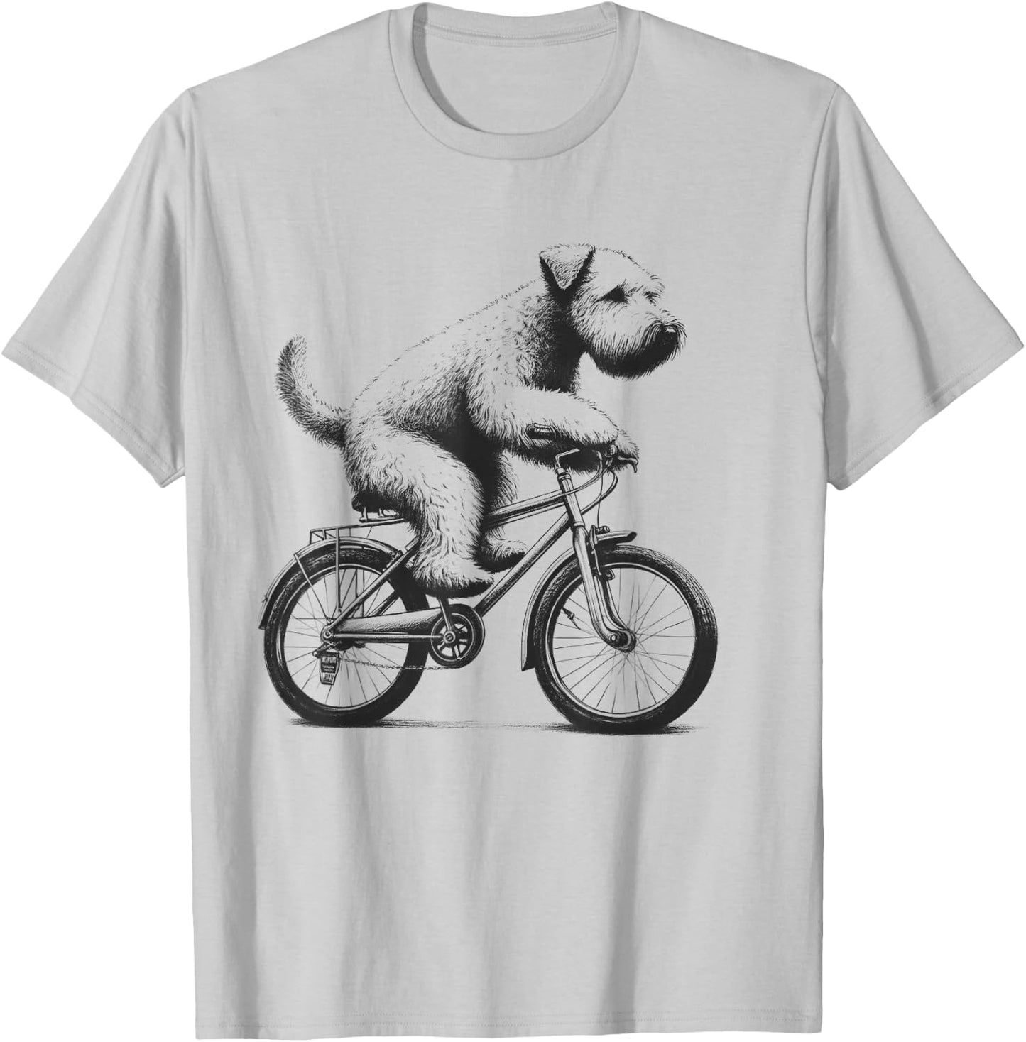 Soft Coated Wheaten Terrier Dog Riding a Bike Cycling T-Shirt - T-Shirt | Ash