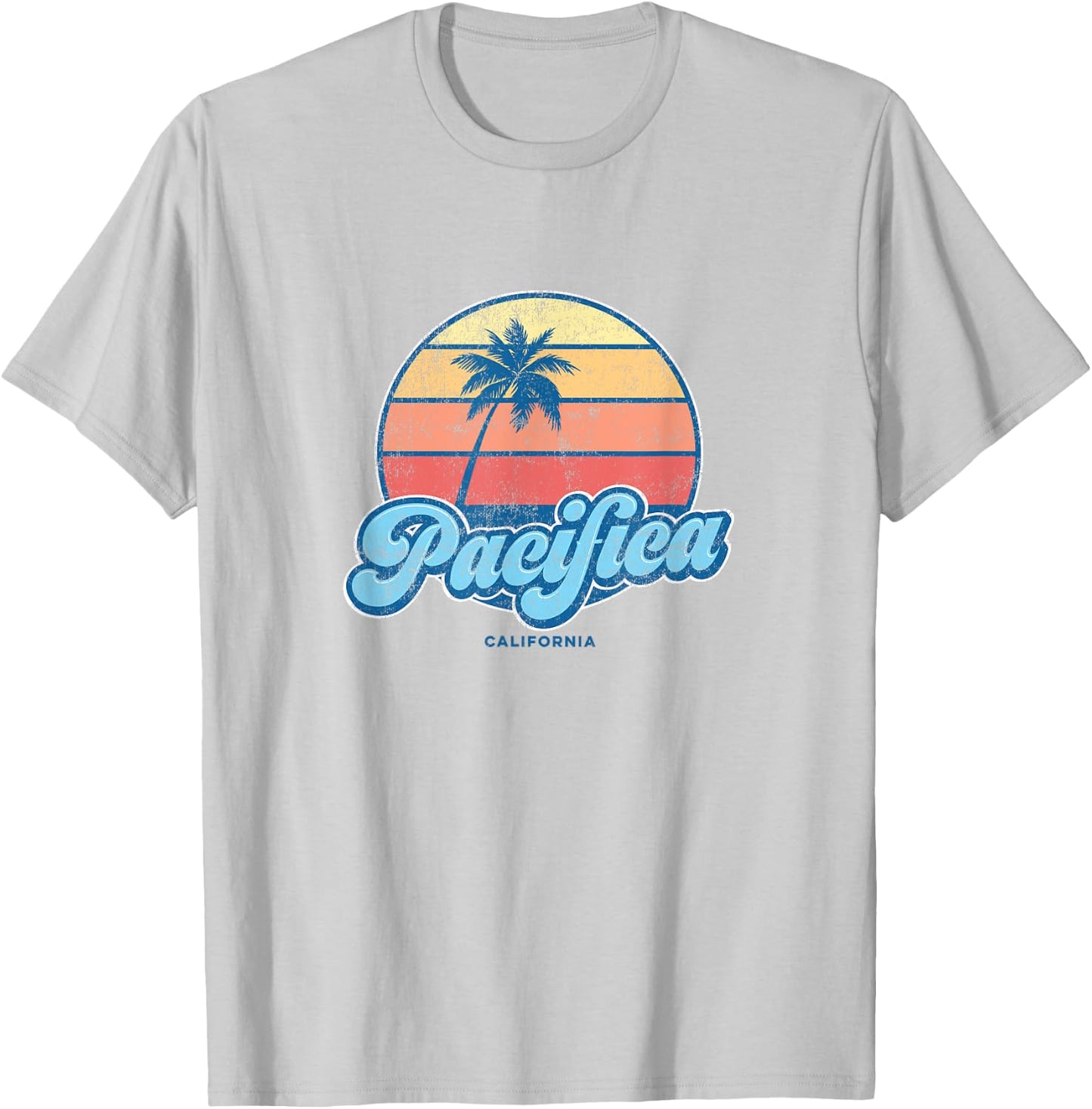 Vintage Pacifica California CA Classic 70s Retro Surfer T-Shirt - T-Shirt | Ash