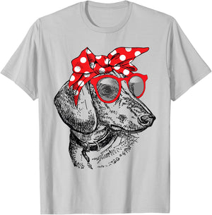 Dachshund Dog Mom Bandana Sunglasses Mother's Day Women T-Shirt - T-Shirt | Ash