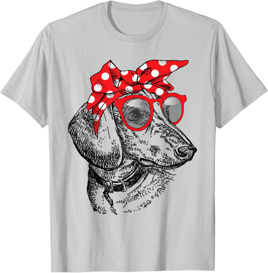 Dachshund Dog Mom Bandana Sunglasses Mother's Day Women T-Shirt - T-Shirt | Ash