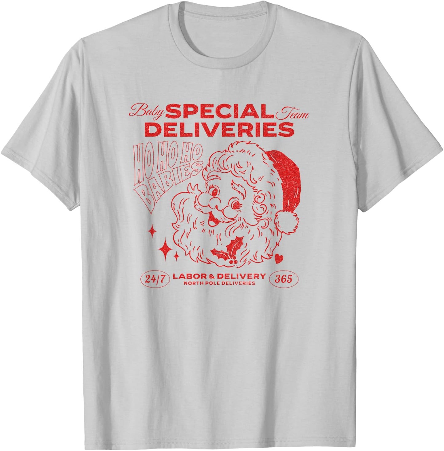 Special Deliveries, Labor and Delivery Christmas T-Shirt - T-Shirt | Ash