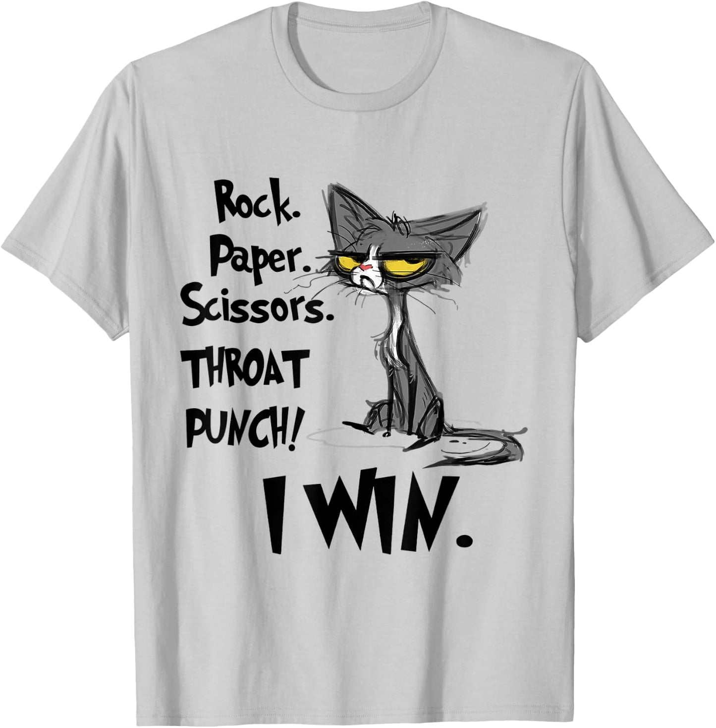 Rock Paper Scissors Throat Punch I Win T-Shirt - T-Shirt | Ash