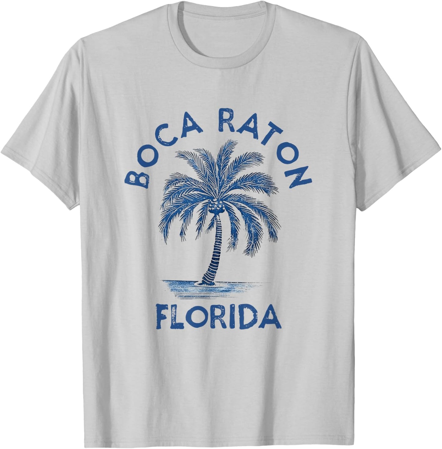 Vintage Boca Raton Florida Palm Tree FL Retro T-Shirt - T-Shirt | Ash