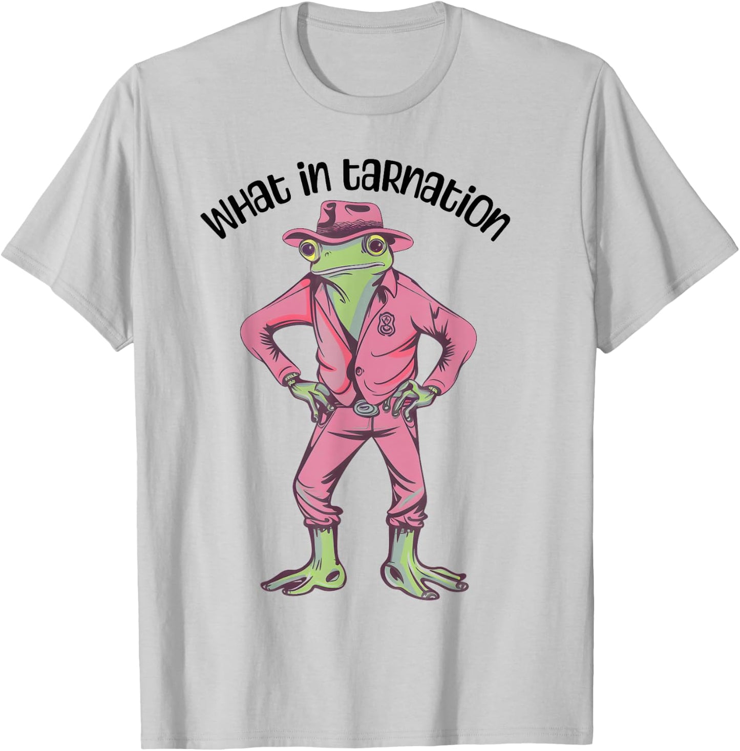 Cowgirl Frog Funny Western Frog Country Frogcore Pink Cowboy T-Shirt - T-Shirt | Ash