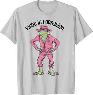Cowgirl Frog Funny Western Frog Country Frogcore Pink Cowboy T-Shirt - T-Shirt | Ash