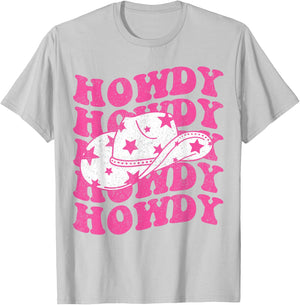 Howdy Southern Western Girl Country Rodeo Pink Cowgirl Women T-Shirt - T-Shirt | Ash